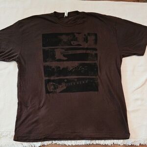American Apparel Brown Short-Sleeve Guitar Graphic Tee
